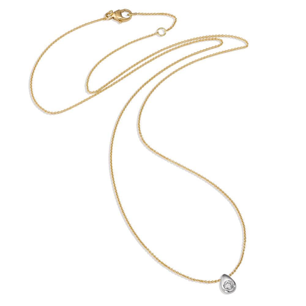 Collier 750/18 krt geel goud Diamant 0.06 ct, w-si Bi-color 40-42 cm