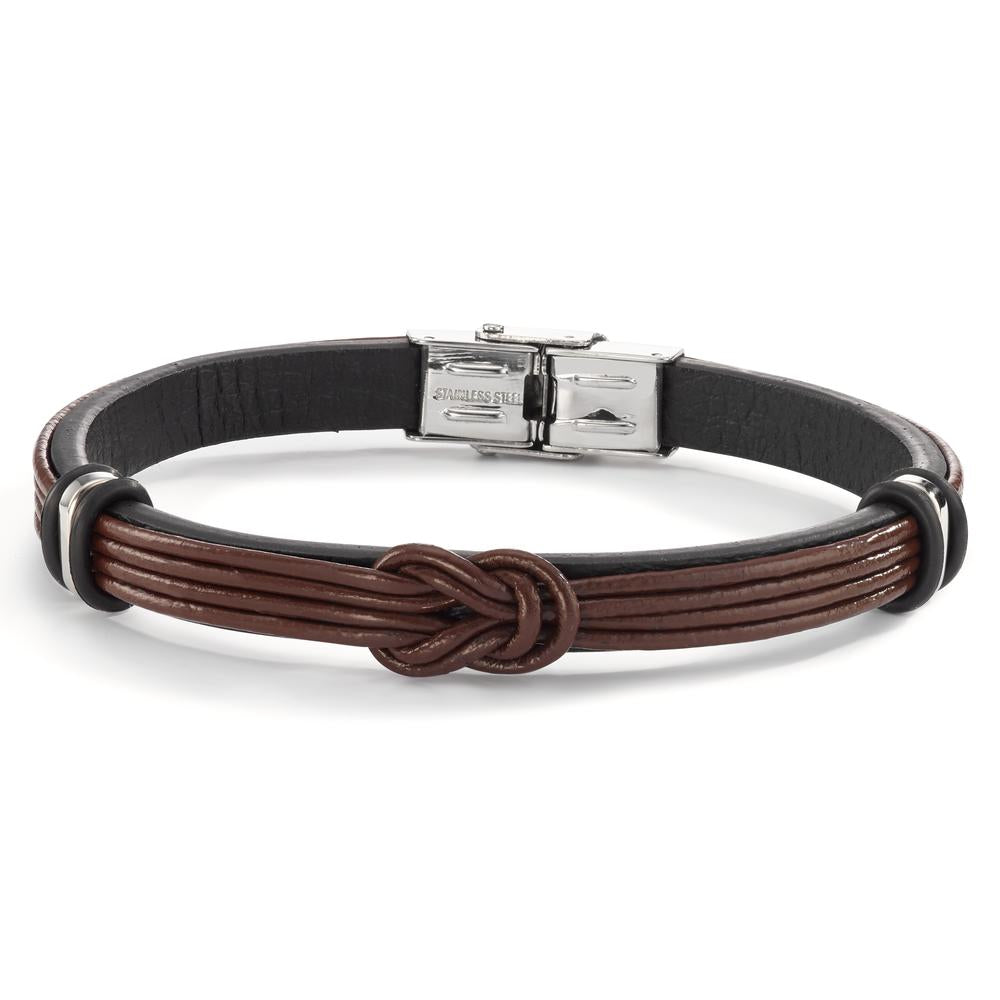 Armband Leder, Roestvrijstaal 21 cm