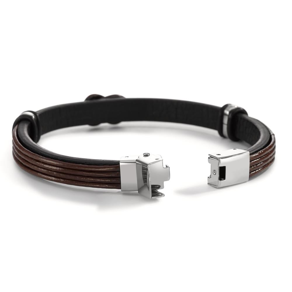 Armband Leder, Roestvrijstaal 21 cm