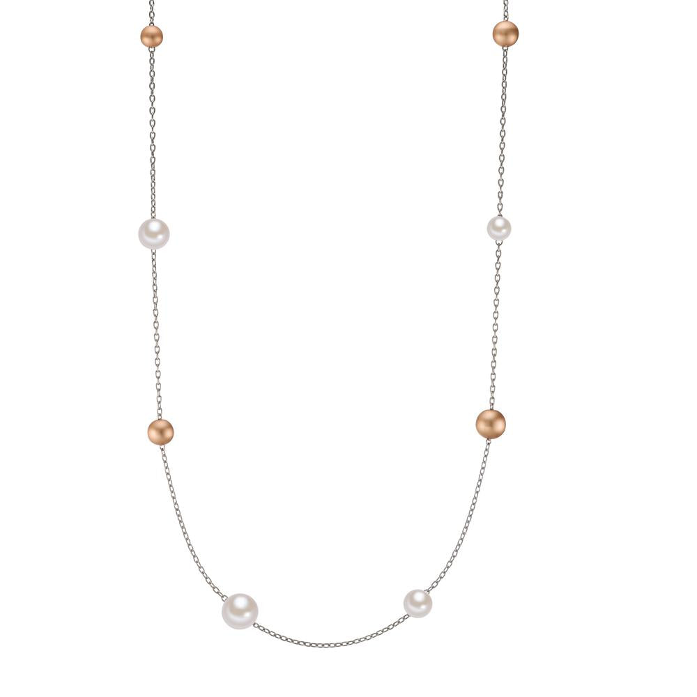 Collier Roestvrijstaal, Aluminium Rosé IP-gecoat Mossel Parel 60 cm Ø8 mm