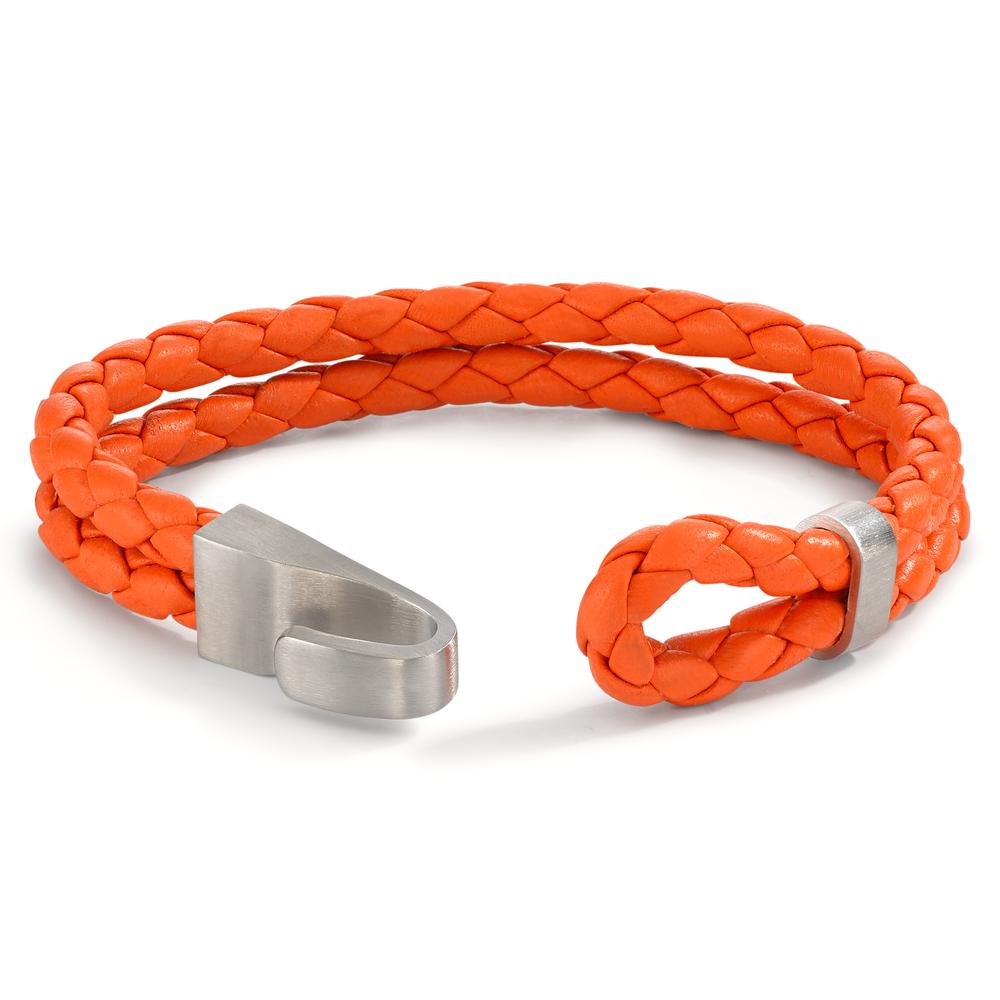 Armband Leder, Roestvrijstaal 19 cm