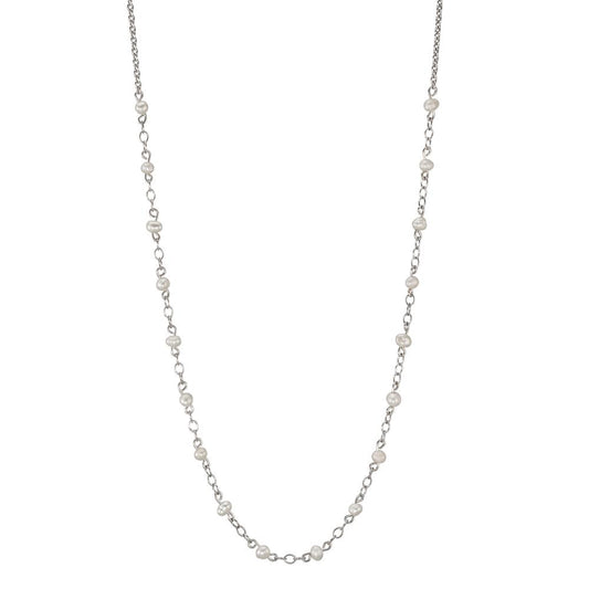 Collier Zilver Gerhodineerd zoetwater Parel 42 cm