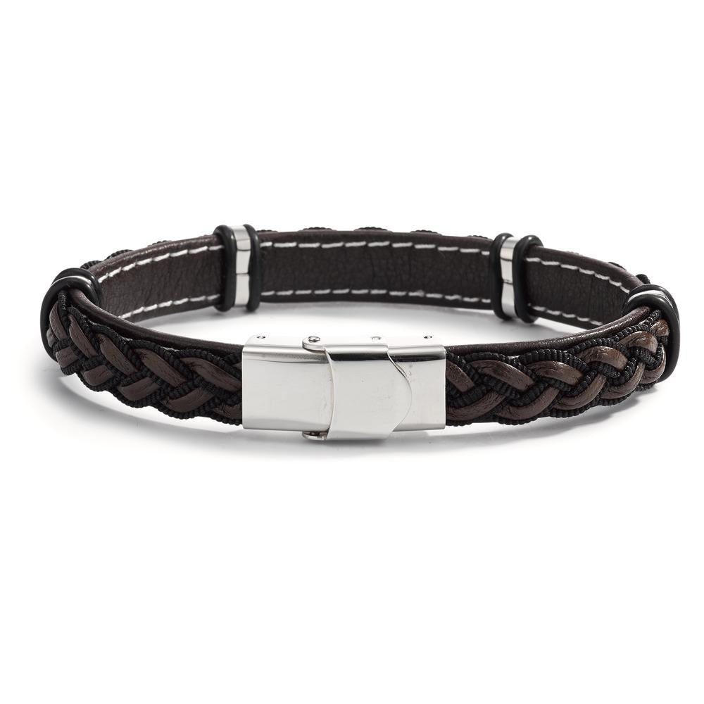 Armband Leder, Roestvrijstaal 21 cm