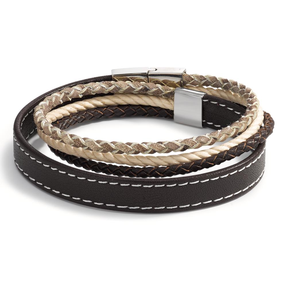 Armband Leder, Roestvrijstaal 20 cm