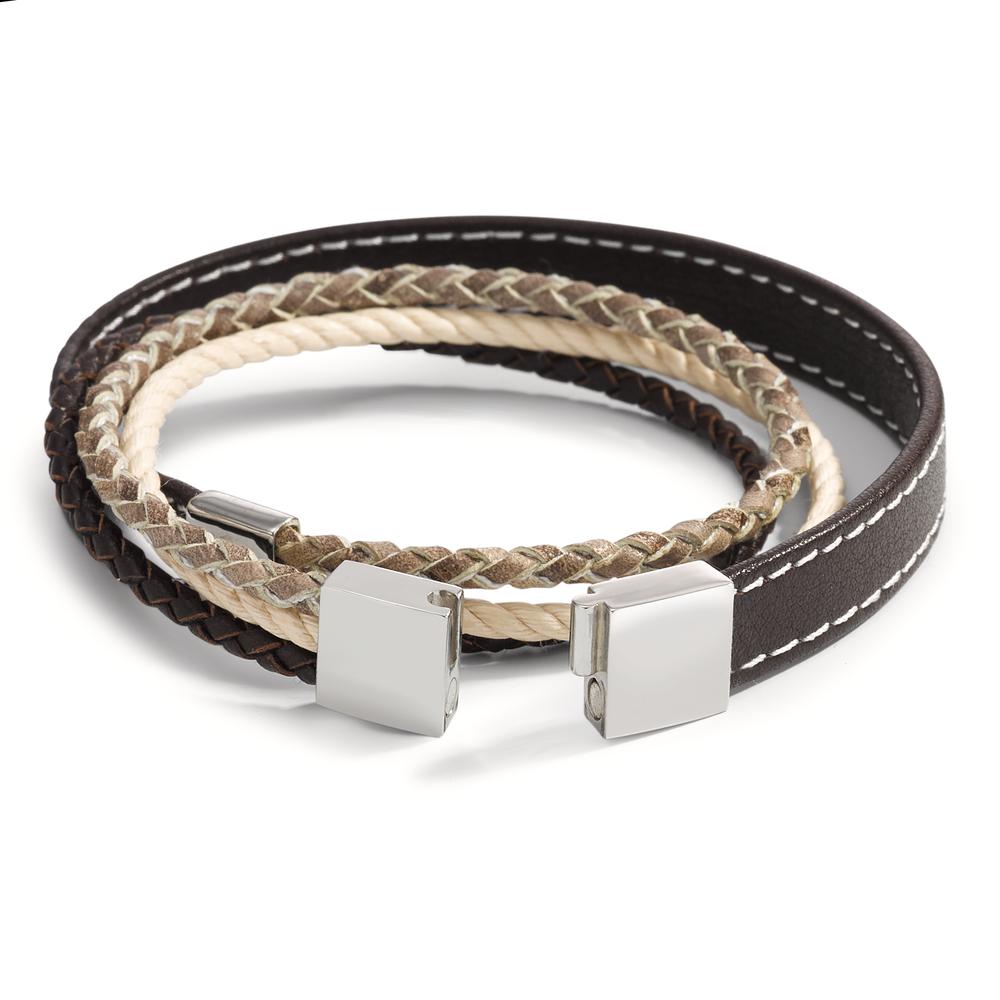 Armband Leder, Roestvrijstaal 20 cm