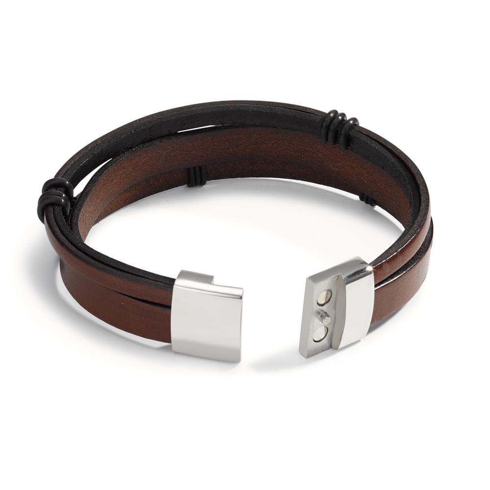 Armband Leder, Roestvrijstaal 21 cm