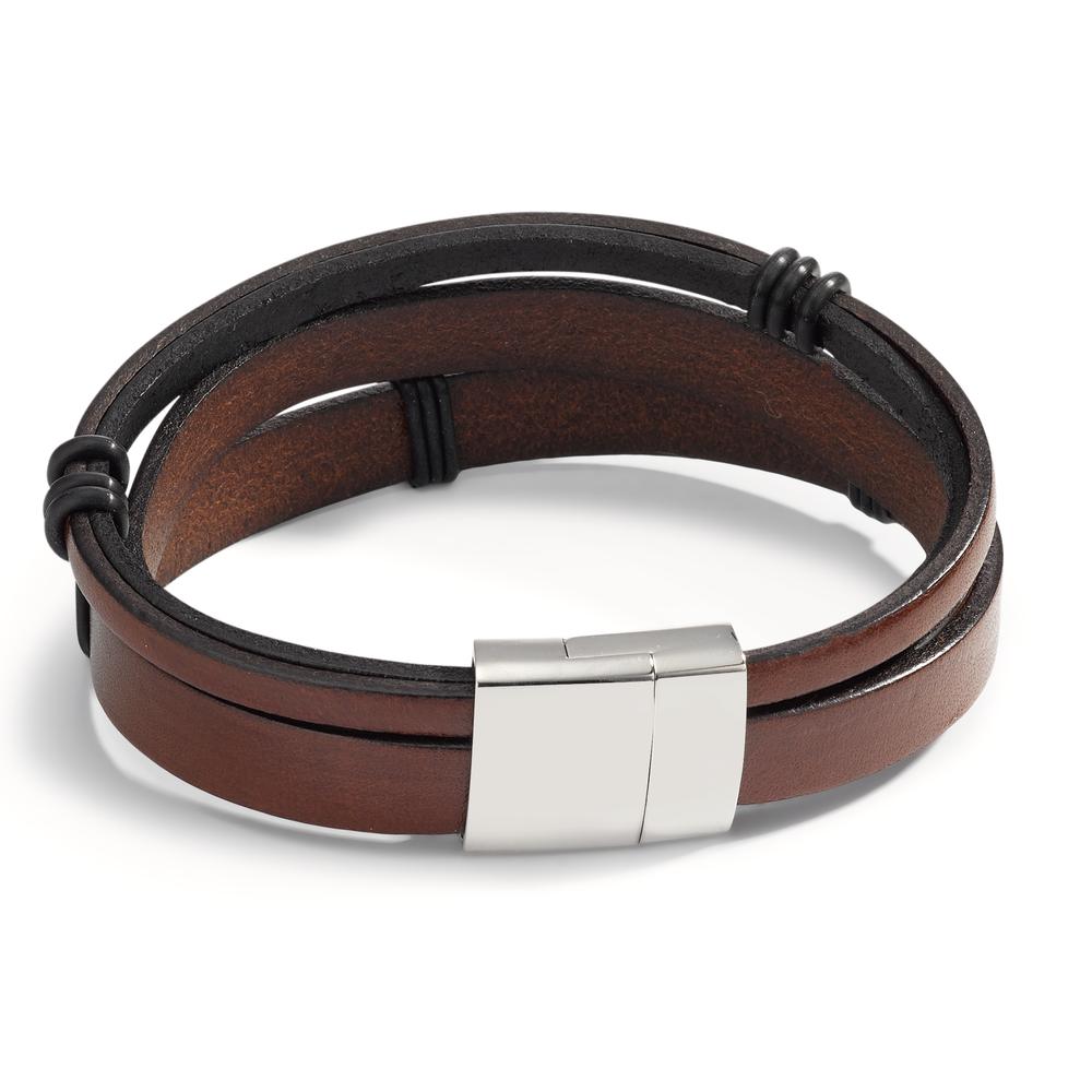 Armband Leder, Roestvrijstaal 21 cm