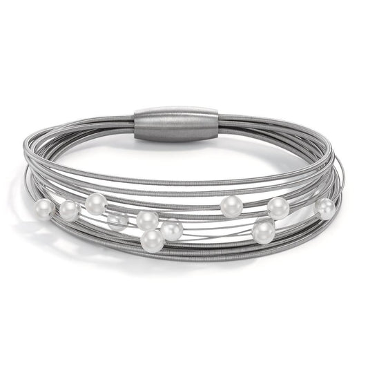 Armband Roestvrijstaal Mossel Parel 17 cm