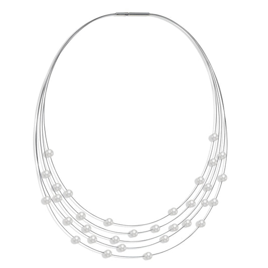 Collier Roestvrijstaal Mossel Parel 42 cm