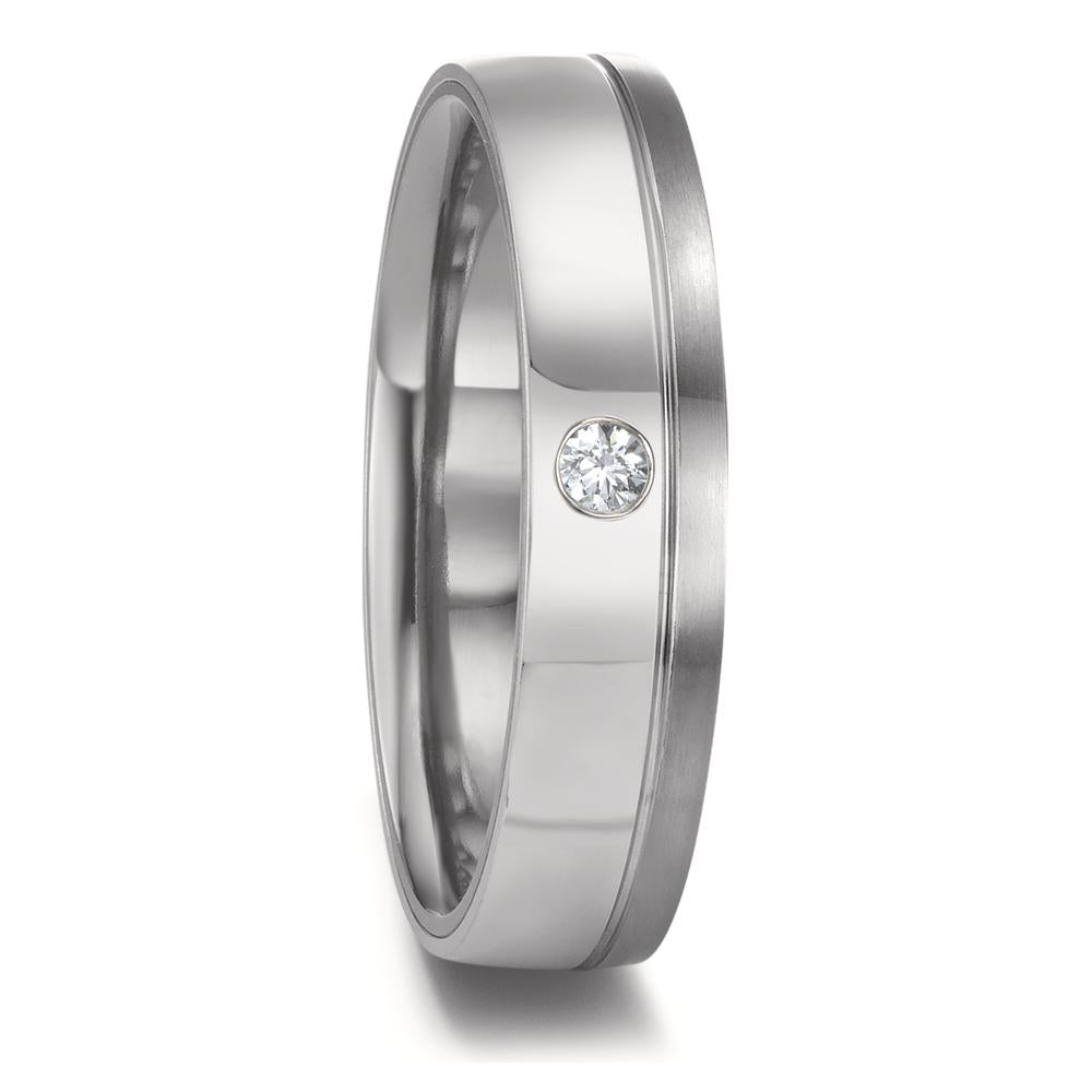 Partnerring 999 Tantaal, 950 Platina Diamant 0.04 ct, w-si