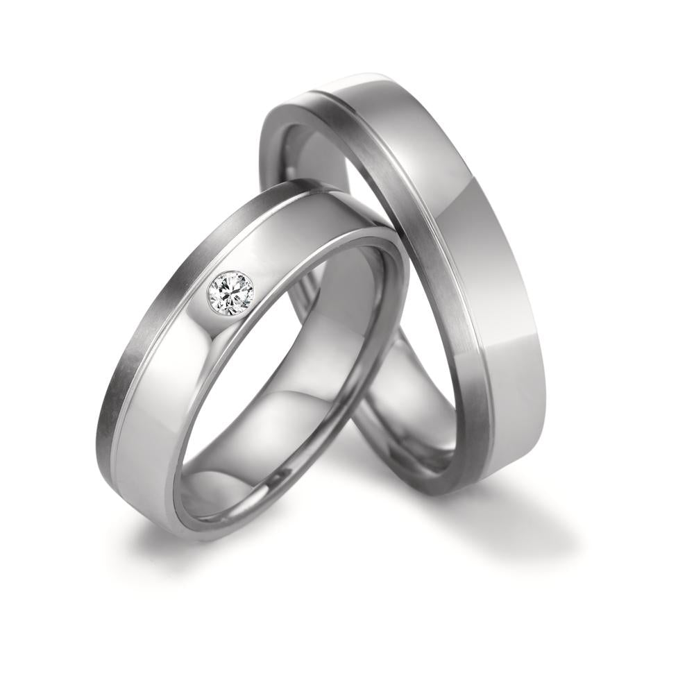 Partnerring 999 Tantaal, 950 Platina Diamant 0.04 ct, w-si