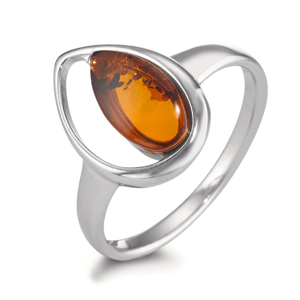 Ring Zilver Amber Gerhodineerd