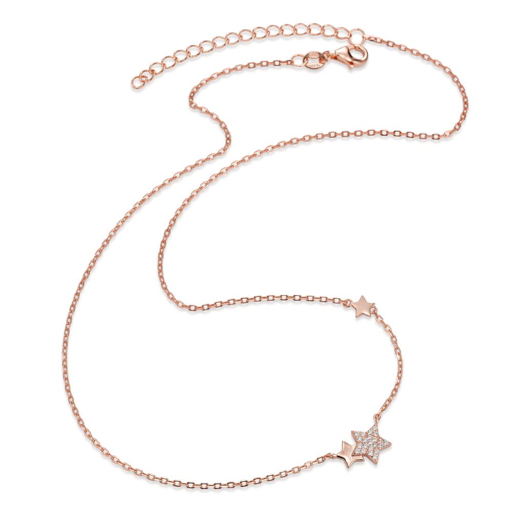 Collier Zilver Zirkonia Rosé Verguld Ster 40-45 cm