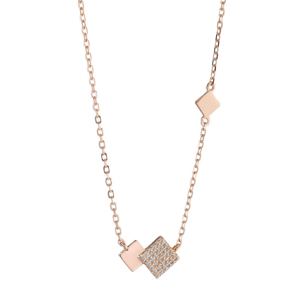 Collier Zilver Zirkonia Rosé Verguld 40-45 cm