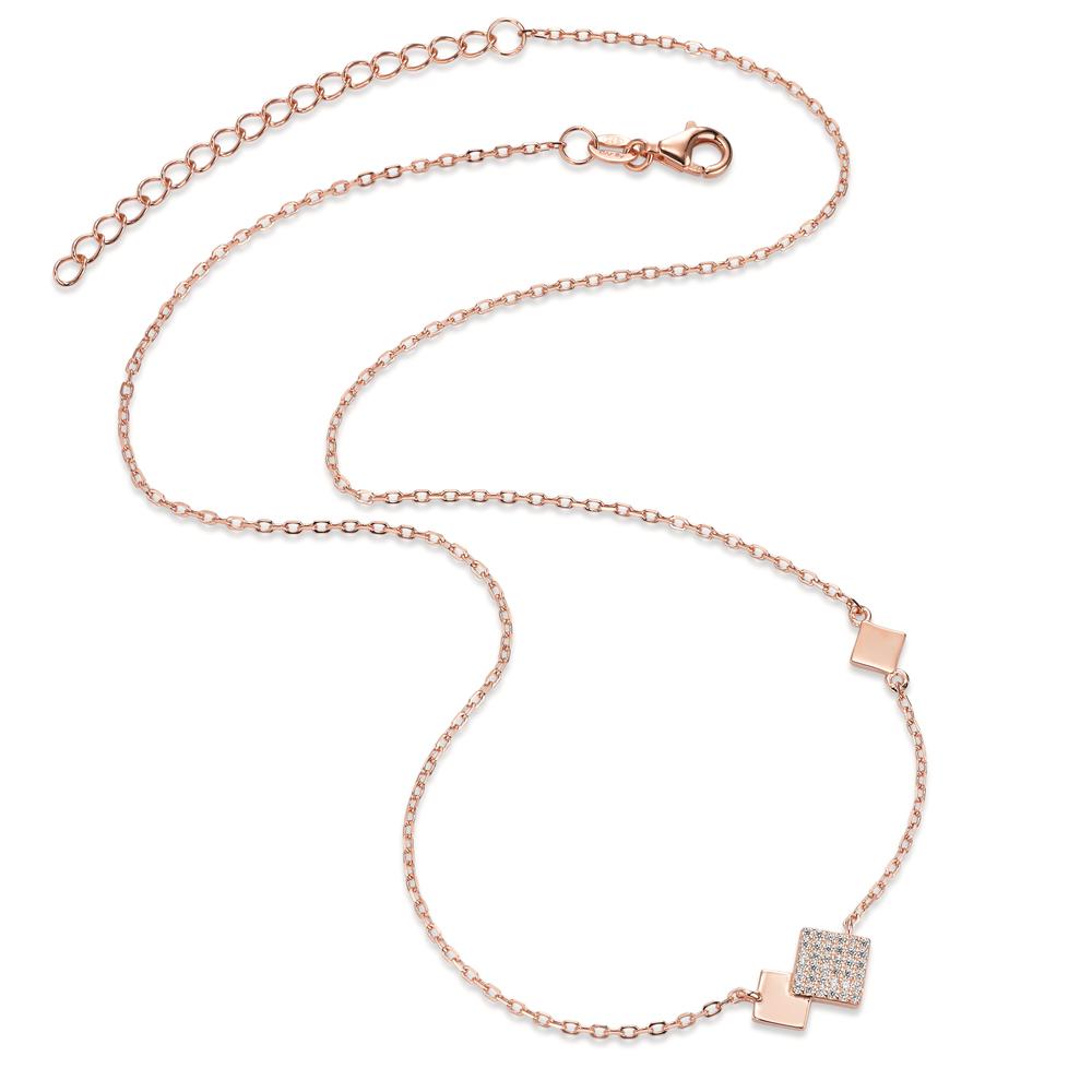 Collier Zilver Zirkonia Rosé Verguld 40-45 cm