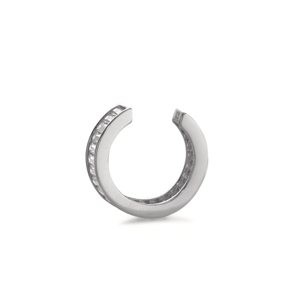 Oorclip Zilver Zirkonia Gerhodineerd Ø12 mm