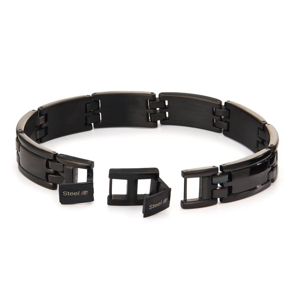 Armband Roestvrijstaal, Carbon Zwart IP-gecoat 20-21.5 cm