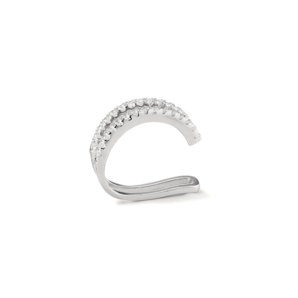 Oorclip Zilver Zirkonia Gerhodineerd Ø14 mm