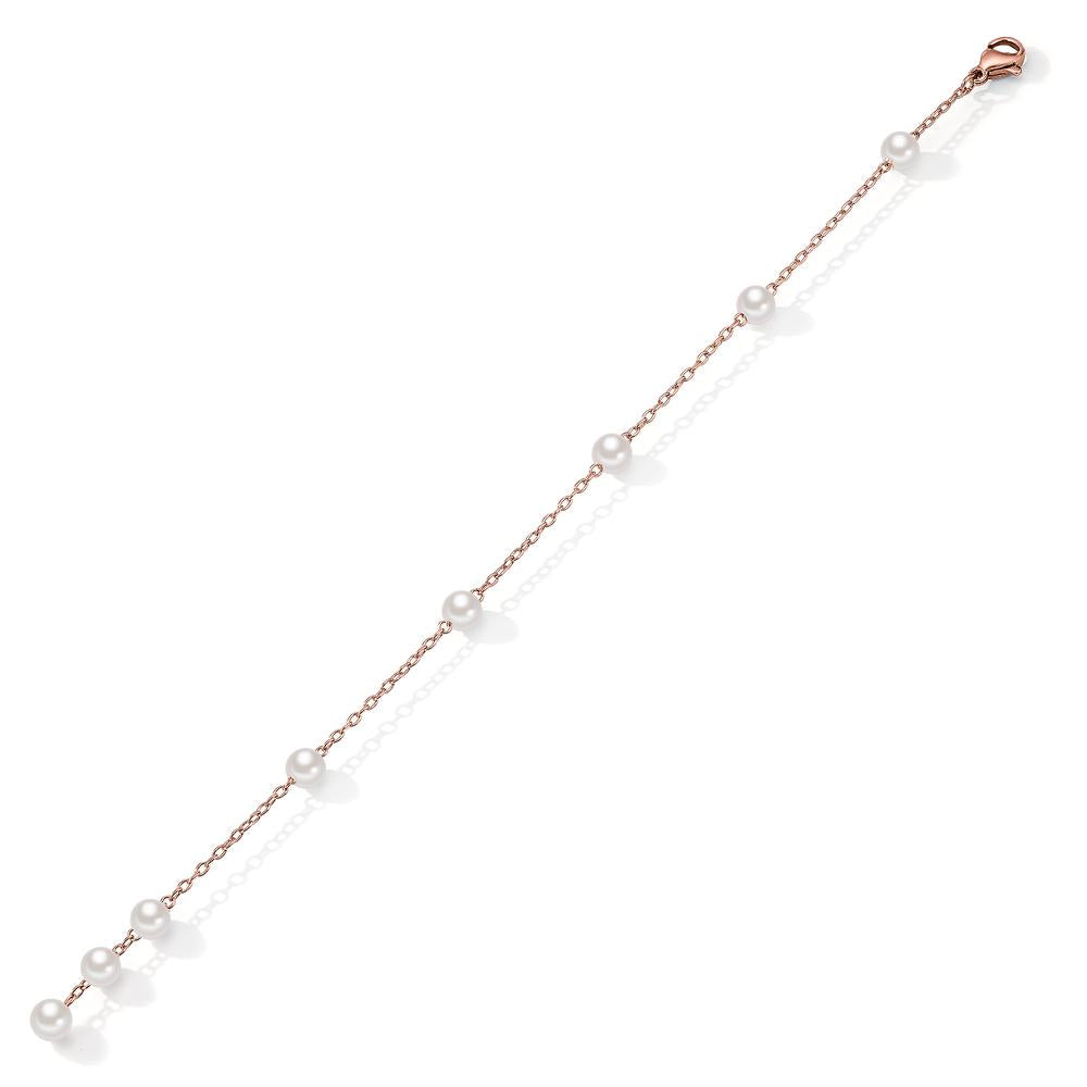 Armband Roestvrijstaal Rosé IP-gecoat Mossel Parel 17-18.5 cm