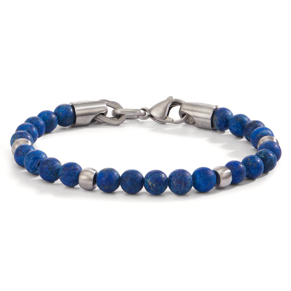 Armband Roestvrijstaal Lapis Lazuli 19 cm Ø6.5 mm