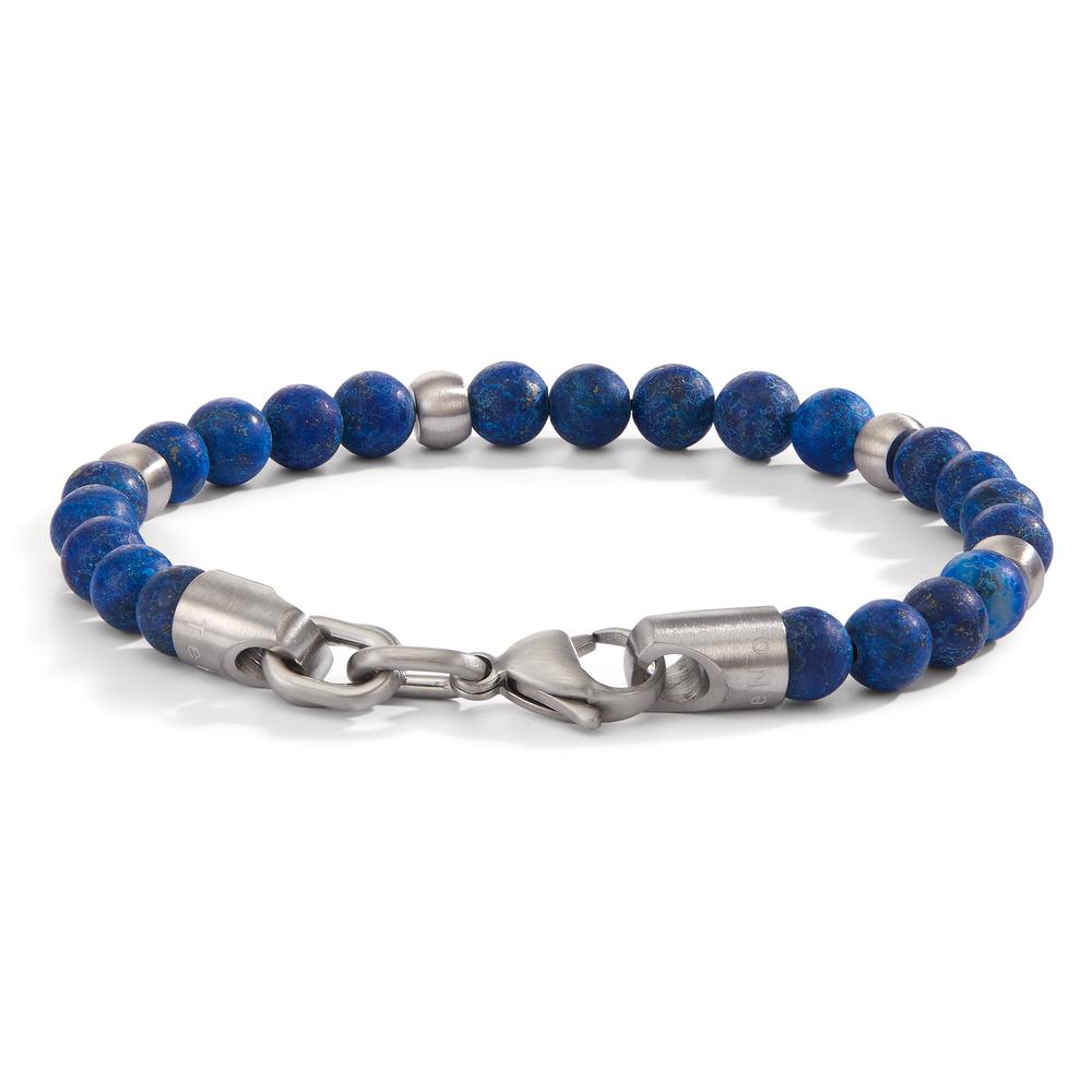 Armband Roestvrijstaal Lapis Lazuli 19 cm Ø6.5 mm