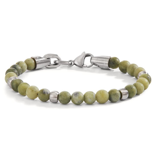 Armband Roestvrijstaal Jade groente 19 cm Ø6.5 mm