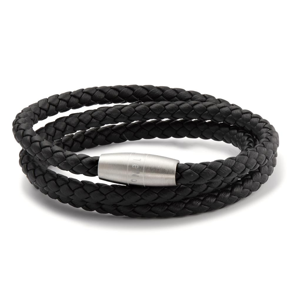 Armband Roestvrijstaal, Leder 19 cm Ø5.5 mm