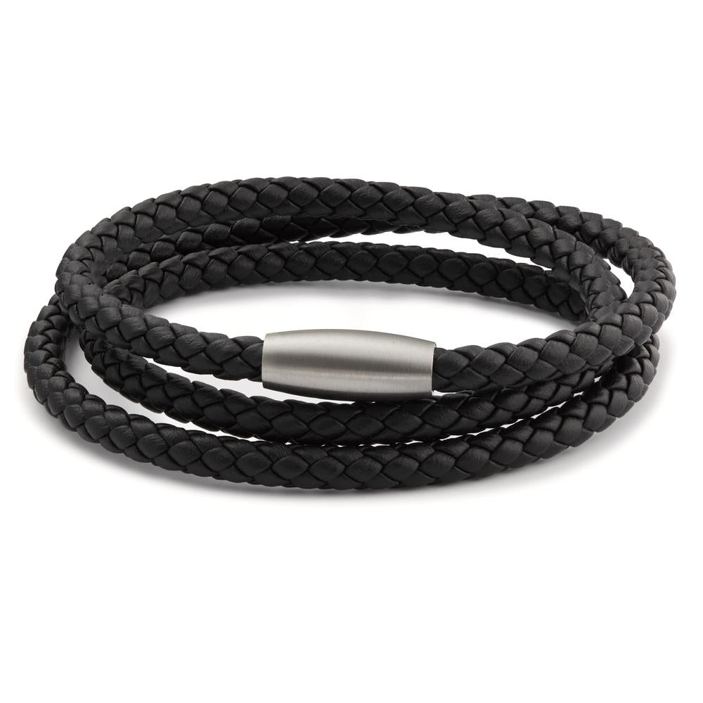 Armband Roestvrijstaal, Leder 21 cm Ø5.5 mm