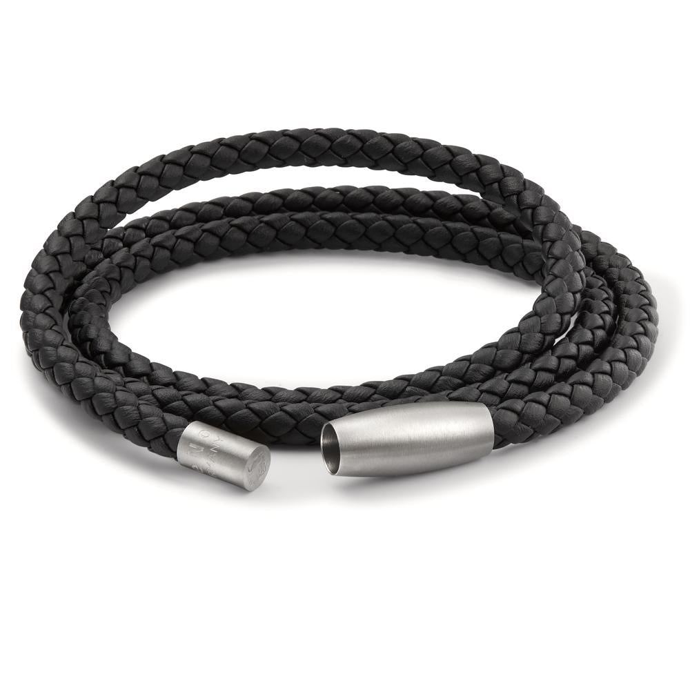 Armband Roestvrijstaal, Leder 21 cm Ø5.5 mm