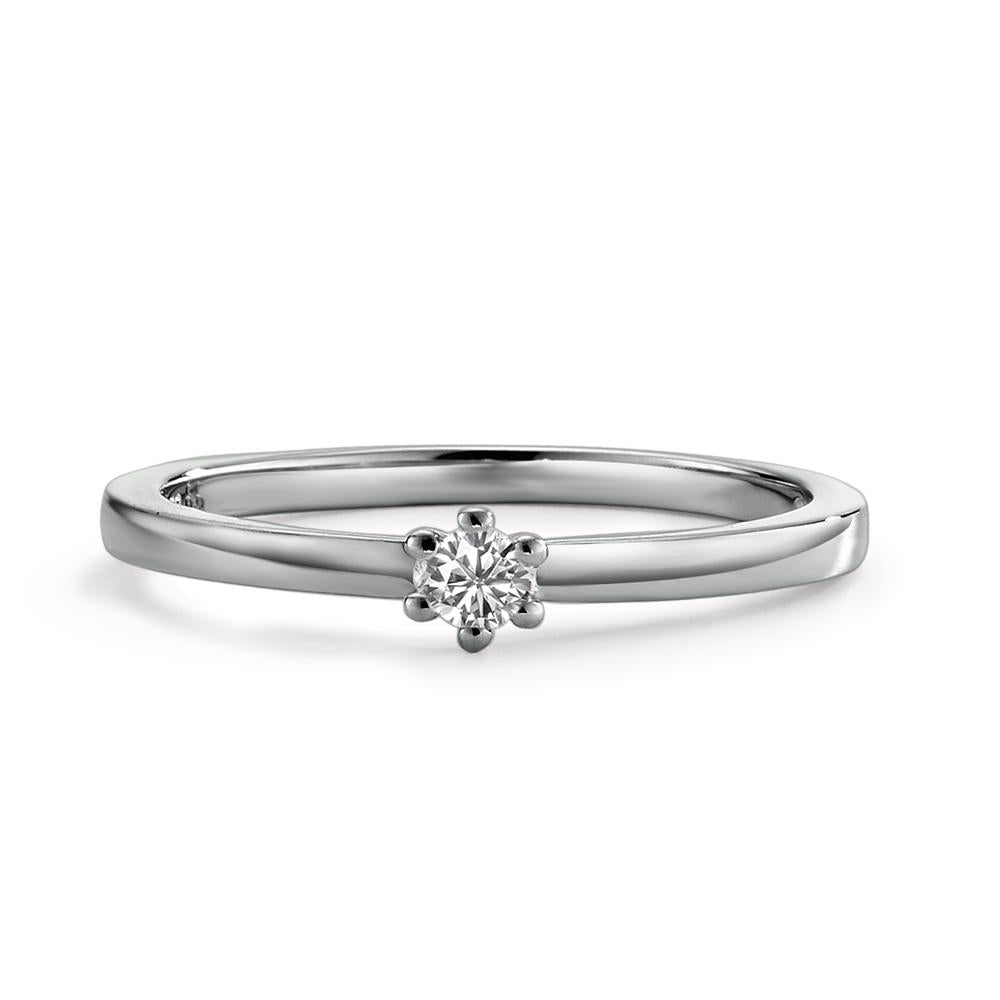 Solitaire ring 950 Platina Diamant wit, 0.07 ct, [Brillant], w-si