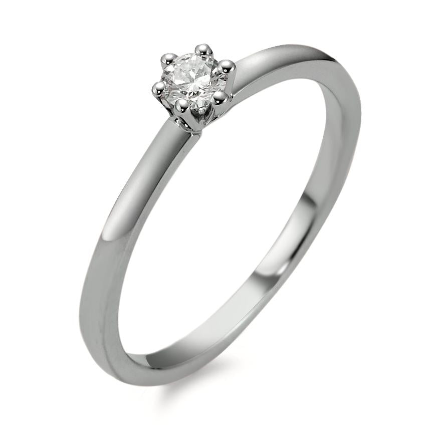 Solitaire ring 950 Platina Diamant 0.15 ct, w-si