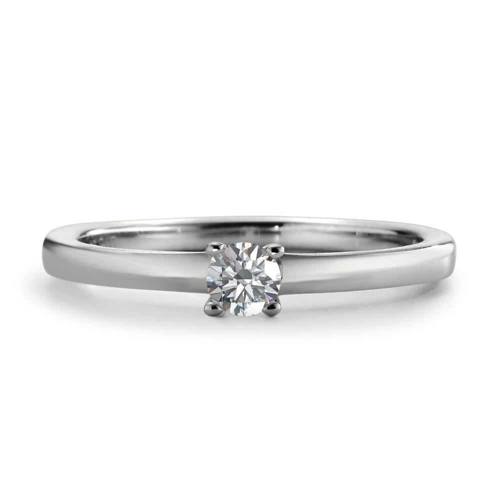 Solitaire ring 950 Platina Diamant wit, 0.15 ct, [Brillant], w-si