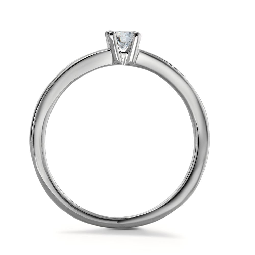 Solitaire ring 950 Platina Diamant wit, 0.15 ct, [Brillant], w-si