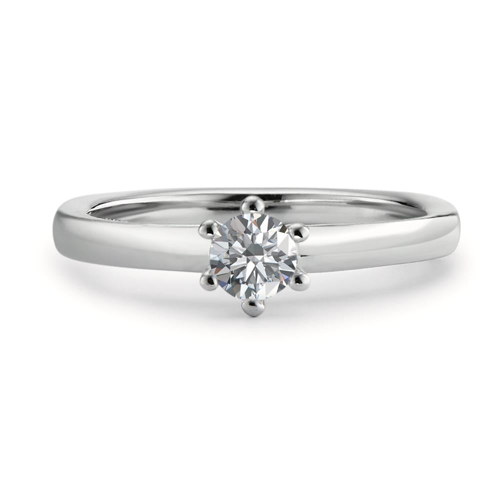 Solitaire ring 950 Platina Diamant wit, 0.20 ct, [Brillant], w-si