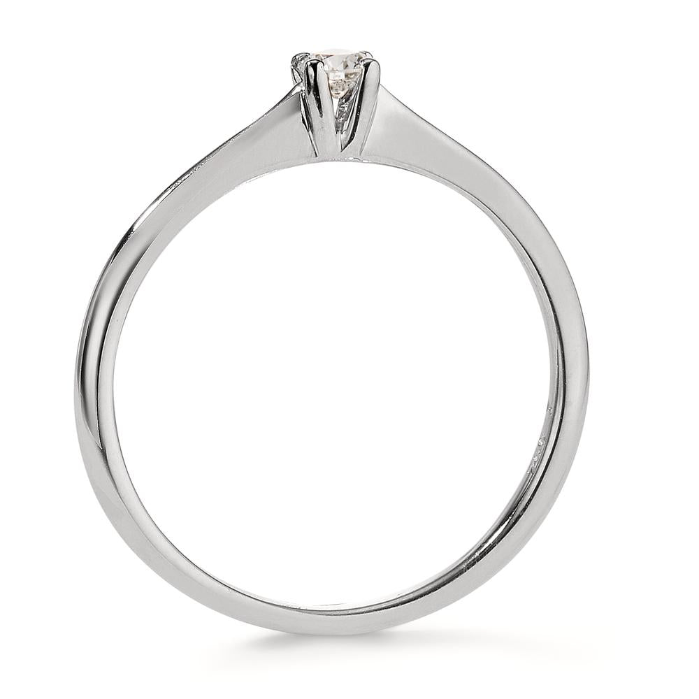 Solitaire ring 750/18K krt witgoud Diamant 0.10 ct, w-si