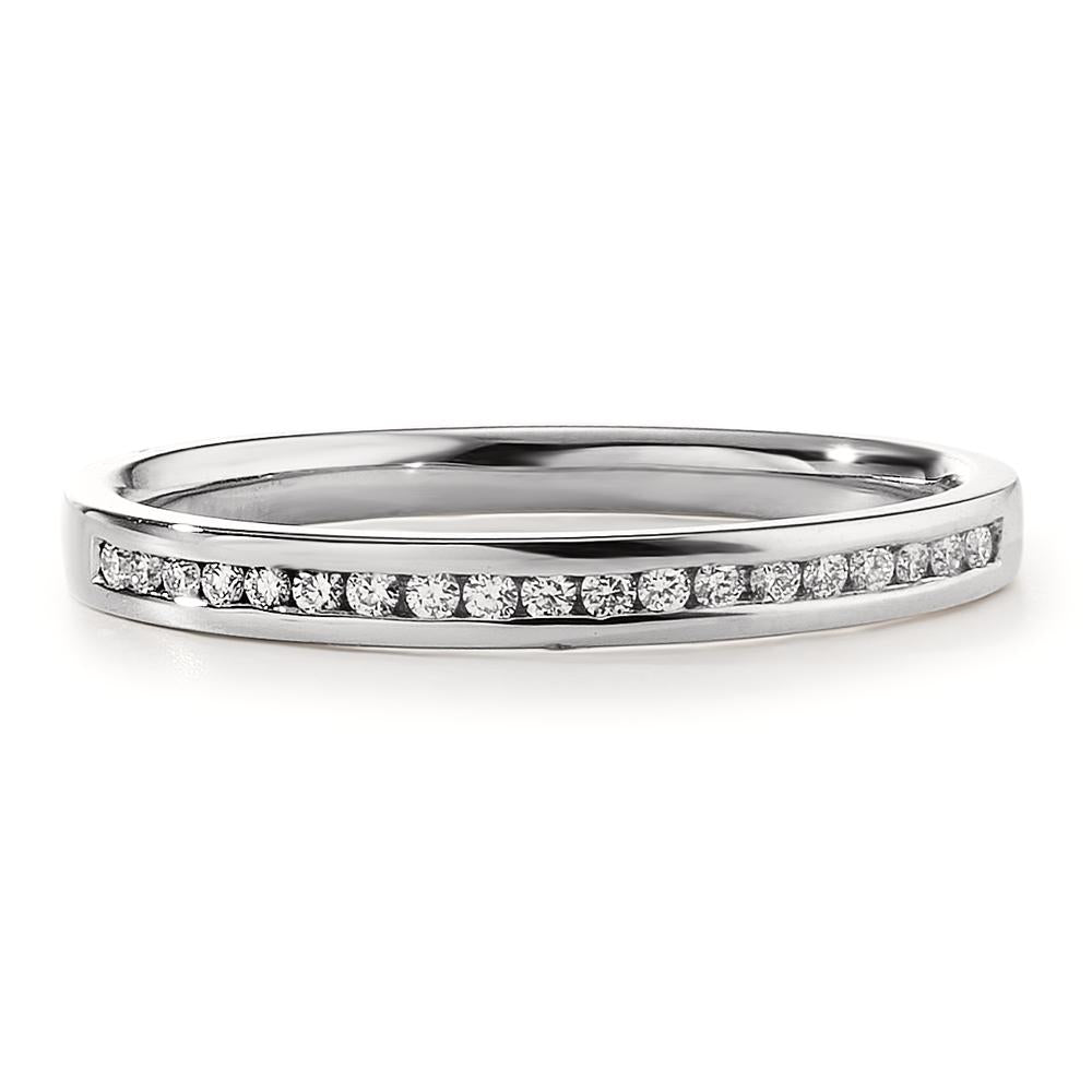 Memory ring 750/18K krt witgoud Diamant 0.09 ct, 19 Steen, w-si