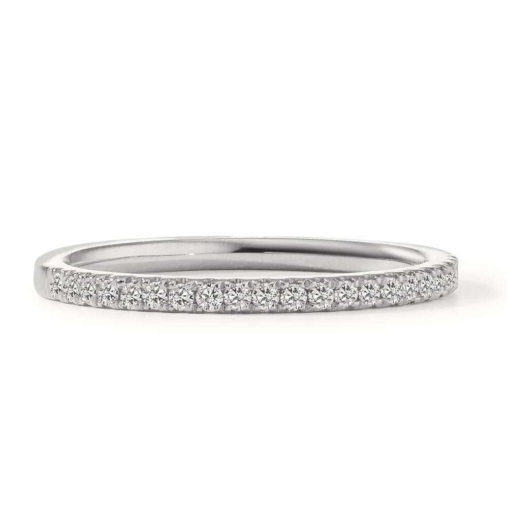 Memory ring 750/18K witgoud Diamant 0.165 ct, 23 Steen, w-si