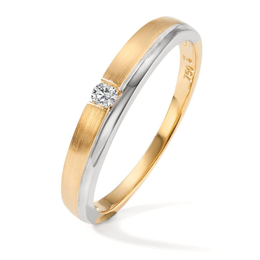 Ring 750/18K krt witgoud, 750/18 krt geel goud Diamant 0.05 ct, w-si