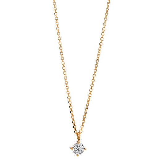 Collier 750/18K geel goud Diamant 0.10 ct, w-si 42-45 cm