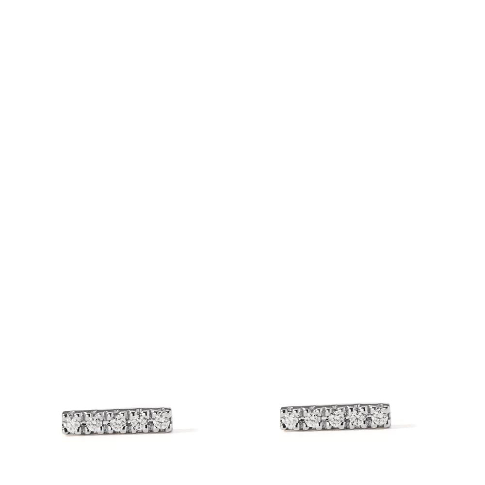 Oorknoppen 750/18K witgoud Diamant 0.05 ct, 5 Steen, w-si