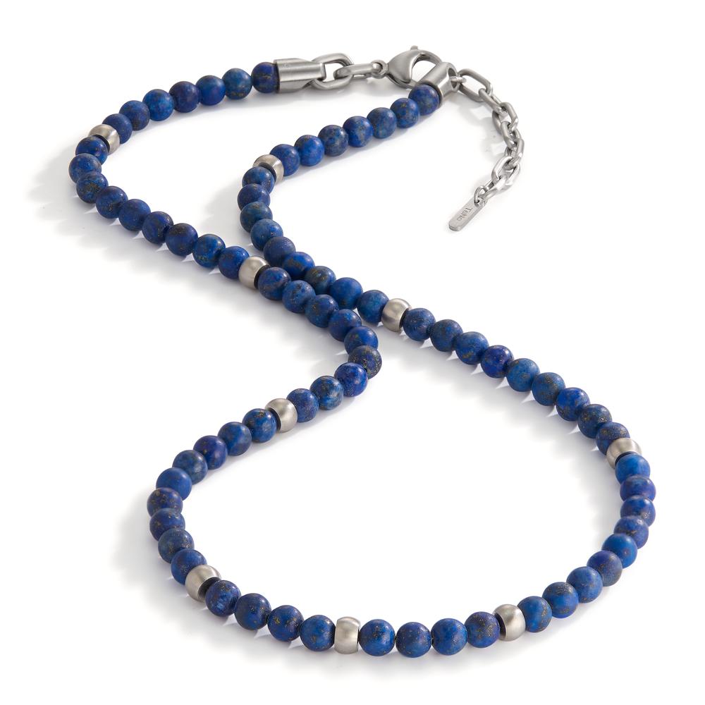 Collier Roestvrijstaal Lapis Lazuli 76 Steen 50 cm Ø6.5 mm