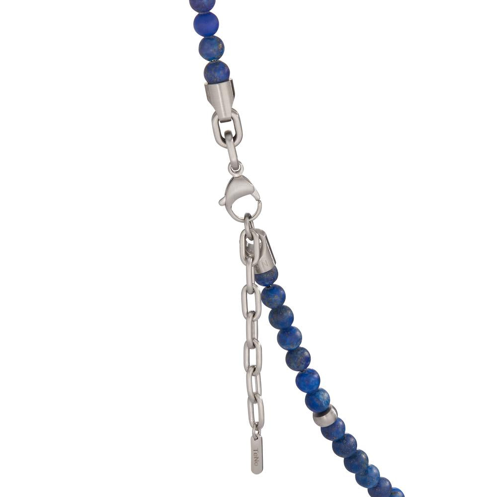 Collier Roestvrijstaal Lapis Lazuli 76 Steen 50 cm Ø6.5 mm