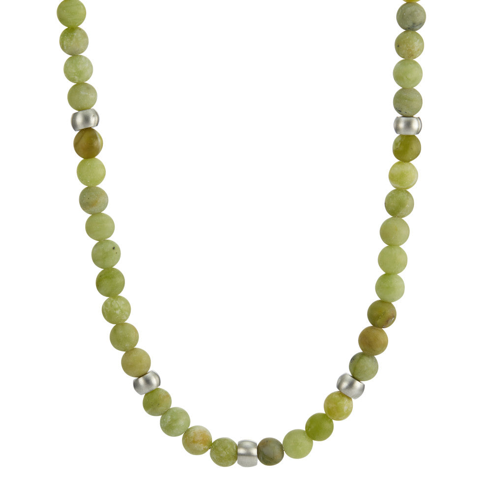 Collier Roestvrijstaal Jade 72 Steen 50 cm Ø6.5 mm