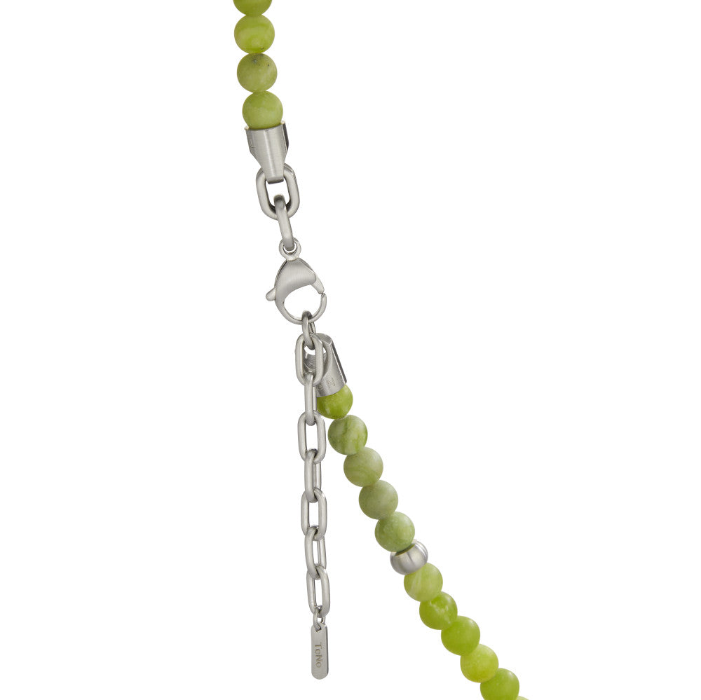 Collier Roestvrijstaal Jade 72 Steen 50 cm Ø6.5 mm