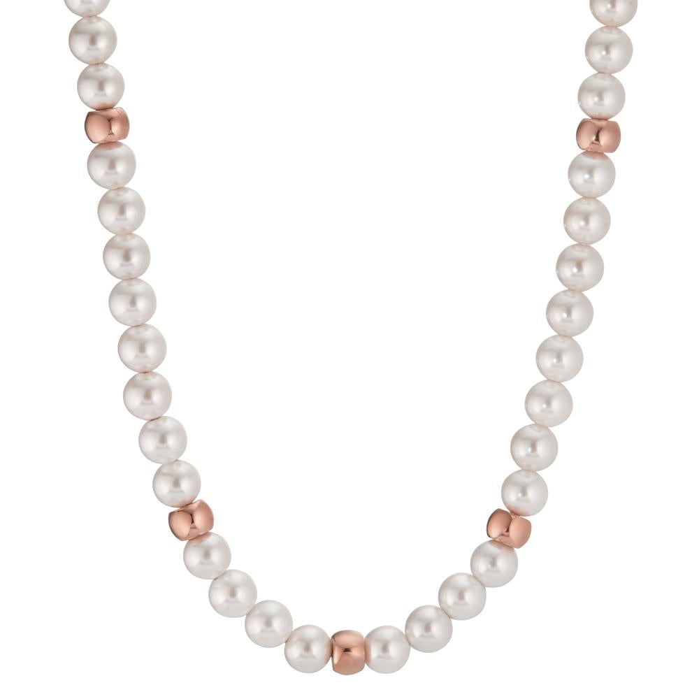 Collier Roestvrijstaal Rosé IP-gecoat Mossel Parel 42-45 cm Ø6 mm