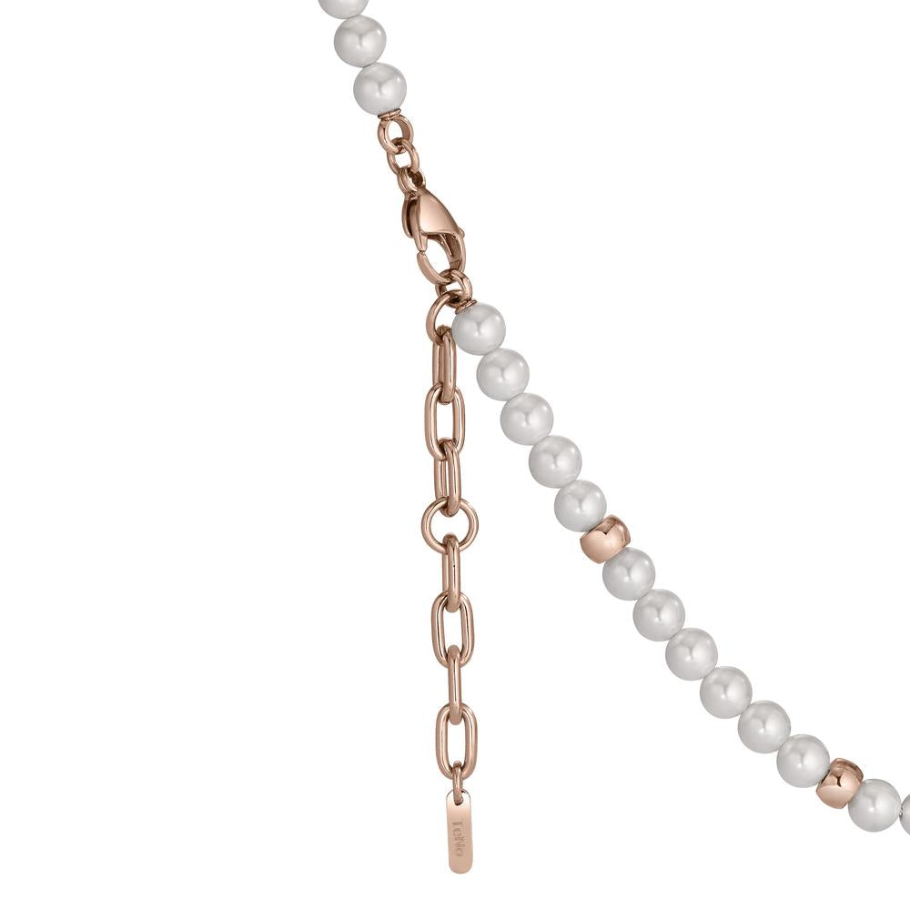 Collier Roestvrijstaal Rosé IP-gecoat Mossel Parel 42-45 cm Ø6 mm