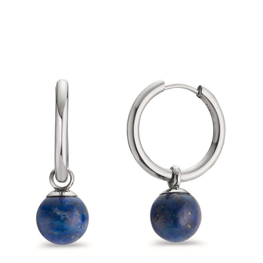 Oorringen met hanger Roestvrijstaal Lapis Lazuli 2 Steen