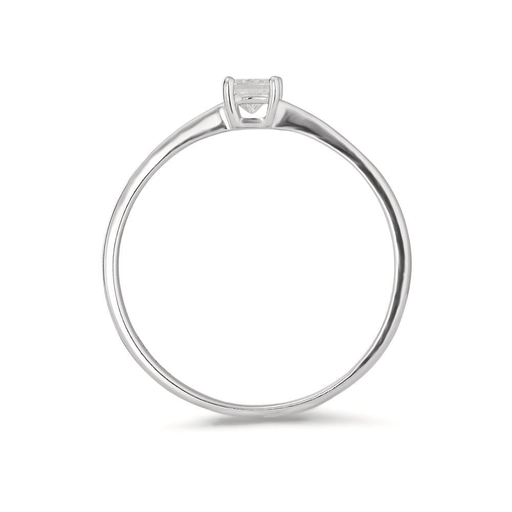 Ring 585/14 krt witgoud Diamant 0.15 ct, [Carrée], w-si