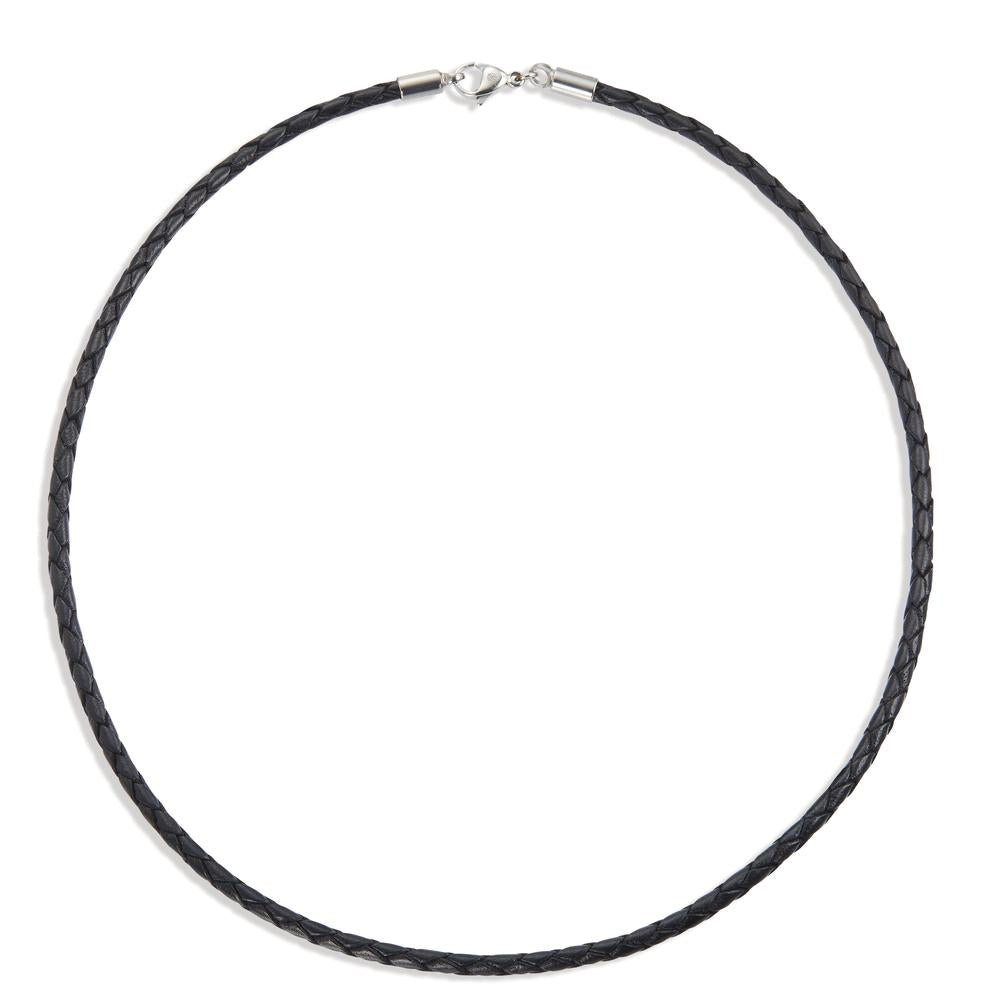 Collier Leder, Roestvrijstaal 50 cm Ø3 mm