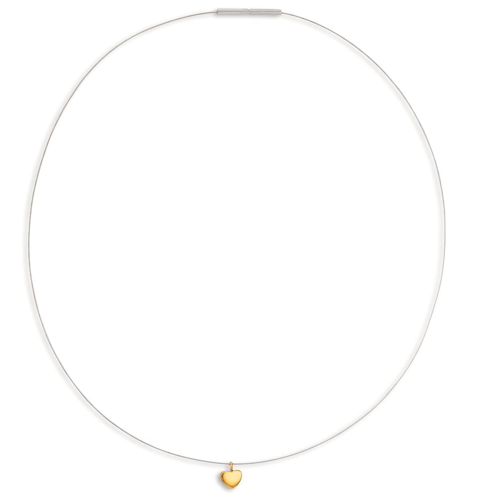 Collier Roestvrijstaal Geel IP-gecoat Hart 42 cm Ø6 mm